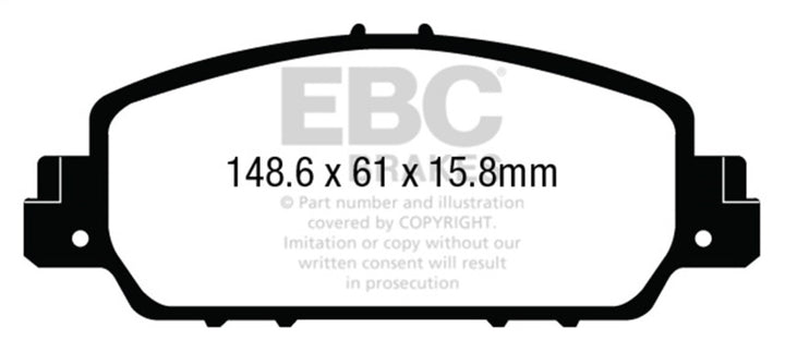 EBC Redstuff Front Brake Pads for 13-17 Honda Accord Coupe 2.4 EX - Low Dust High Performance - OneFastShop
