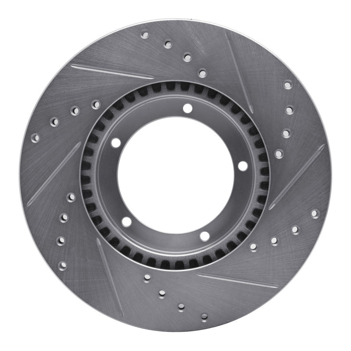 R1 67-88 Porsche 924 Front Left Drilled & Slotted Silver Brake Rotor