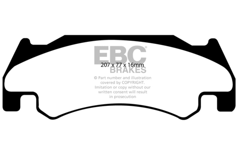 EBC Yellowstuff Front Brake Pads 05-06 Dodge Ram SRT-10 8.3 - OneFastShop