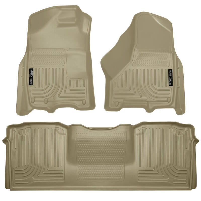 Husky Liners WeatherBeater Combo Tan Floor Liners for 10-12 Dodge Ram 2500/3500 Mega Cab - OneFastShop