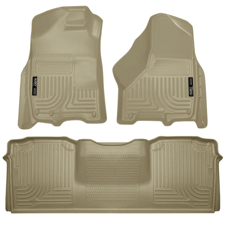 Husky Liners WeatherBeater Combo Tan Floor Liners for 10-12 Dodge Ram 2500/3500 Mega Cab - OneFastShop