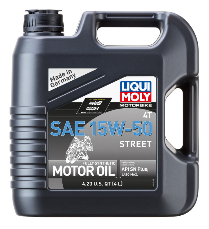 LIQUI MOLY 4L Motorbike 4T SAE 15W50 Motor Oil Street - OneFastShop