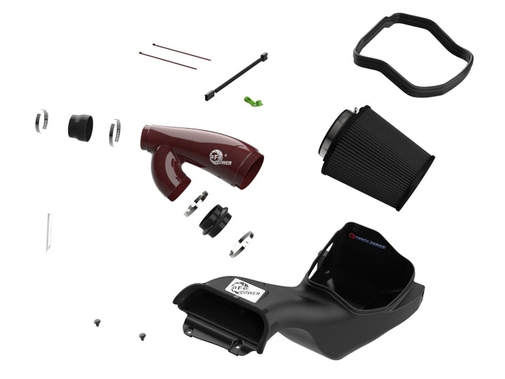 Afe Track Series Red Kevlar Carbon Fiber Cold Air Intake System with Black Pro 5R Filter for 17-24 Ford F-150 - OneFastShop