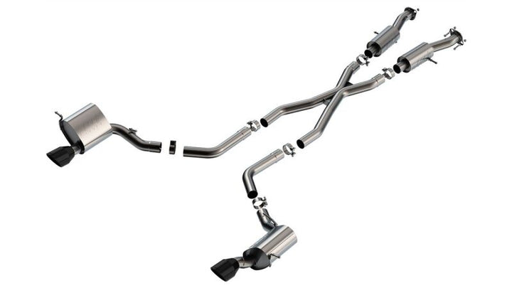 Borla S-Type Cat-Back Exhaust System Black Tips T-304SS for 15-21 Jeep Grand Cherokee SRT 6.4L V8 AWD