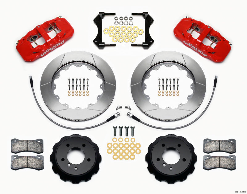 Wilwood AERO6 Front Hat Kit 14.00 Red 2007-2011 BMW E90 Series - OneFastShop