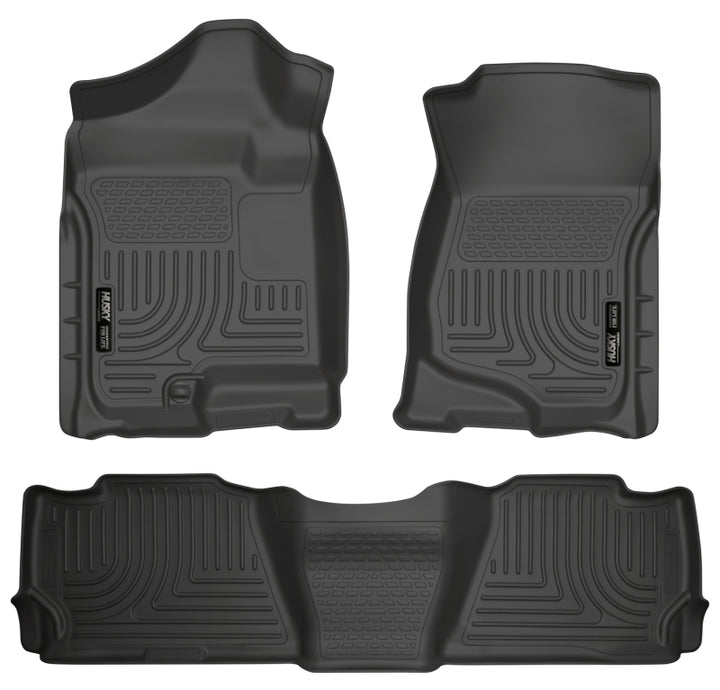 Husky Liners WeatherBeater Black Front/2nd Row Floor Liners for 07-13 GM Escalade ESV/Avalanche/Suburban - OneFastShop