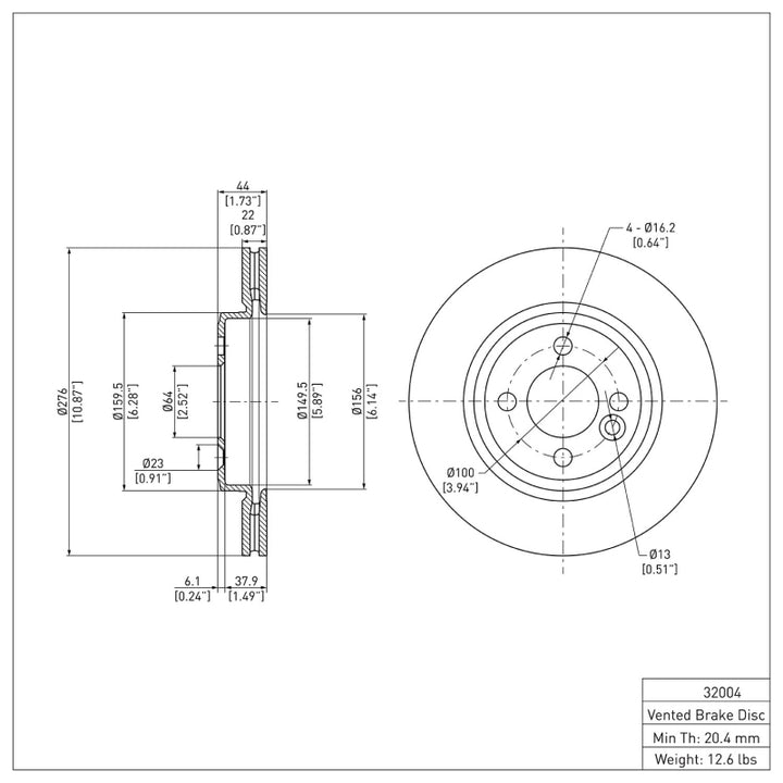 DFC 02-08 Mini Cooper (Excl Clubman) Front Brake Rotor