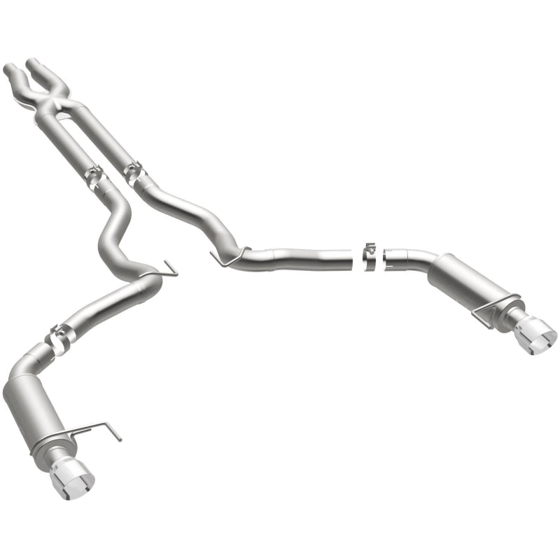 MagnaFlow Cat Back Exhaust System SS 3in Competition Dual Split Polished 4.5in Tips 2015 Ford Mustang GT V8 5.0 - OneFastShop