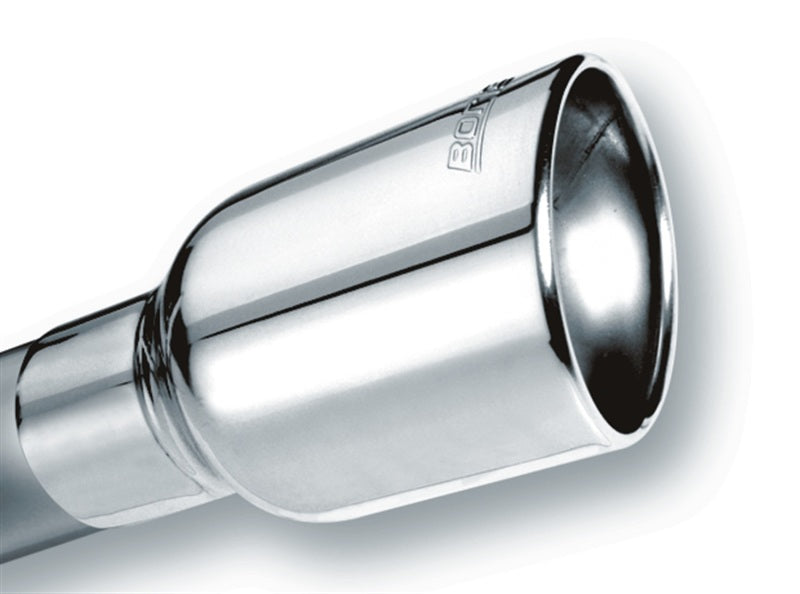 Borla Universal Polished Tip - Single Oval Angle-Cut 2.5in / 4.25x3.125