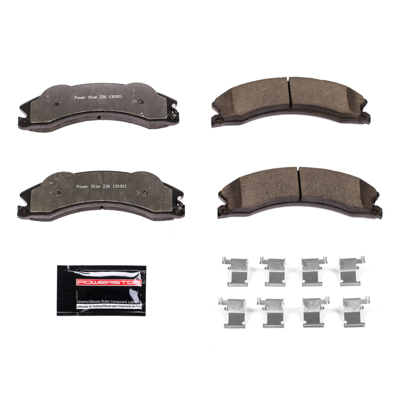 PowerStop Z36 Truck & Tow Brake Pads with Hardware for 2011 Chevrolet Silverado 2500 HD Front or Rear