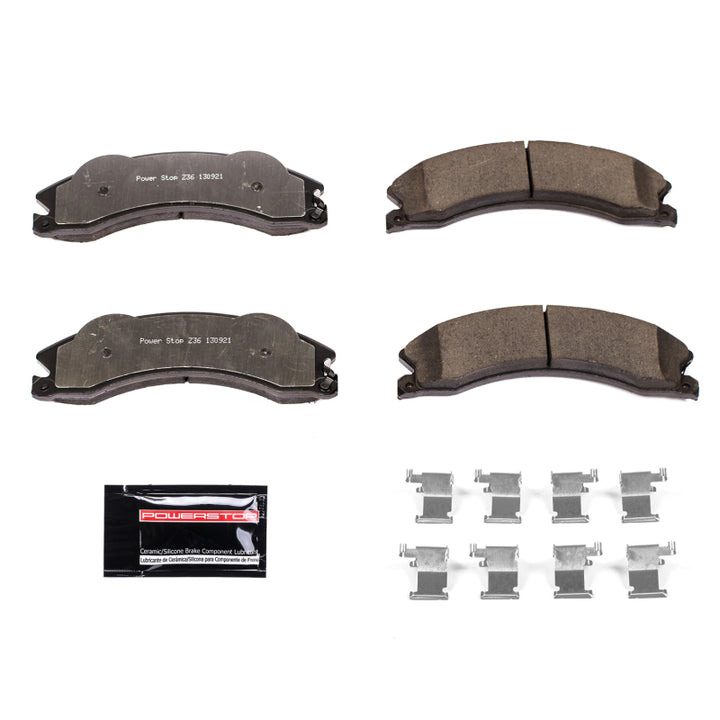 PowerStop Z36 Truck & Tow Brake Pads with Hardware for 2011 Chevrolet Silverado 2500 HD Front or Rear