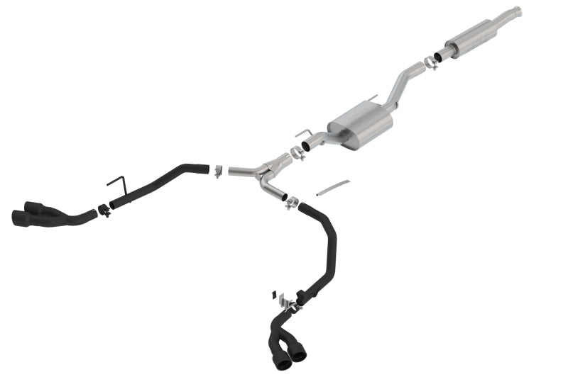 BORLA S-Type Cat-Back Exhaust, Ceramic Black Tips - Jeep Gladiator JT 3.6L V6 (2020-2025)
