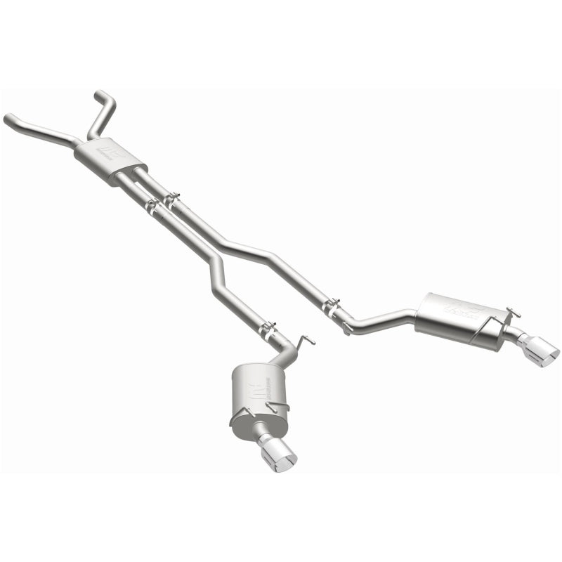 MagnaFlow Cat-Back Exhaust System Stainless Dual Split Rear Exit 4in Tips - 11-15 Chevy Camaro 3.6L V6 - OneFastShop