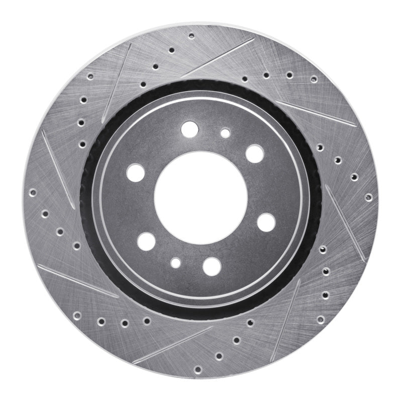 R1 07-21 Ford Expedition Front Left Drilled And Slotted Silver Brake Rotor