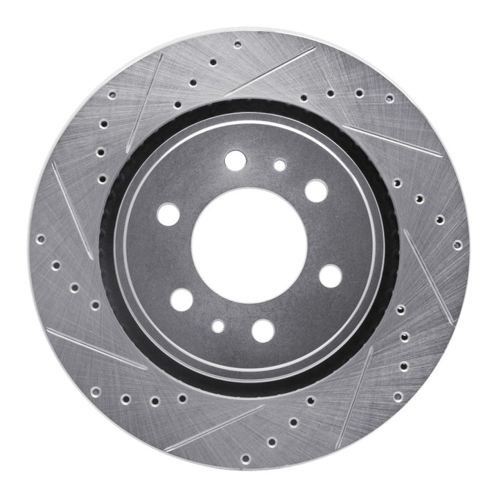 R1 07-21 Ford Expedition Front Left Drilled And Slotted Silver Brake Rotor