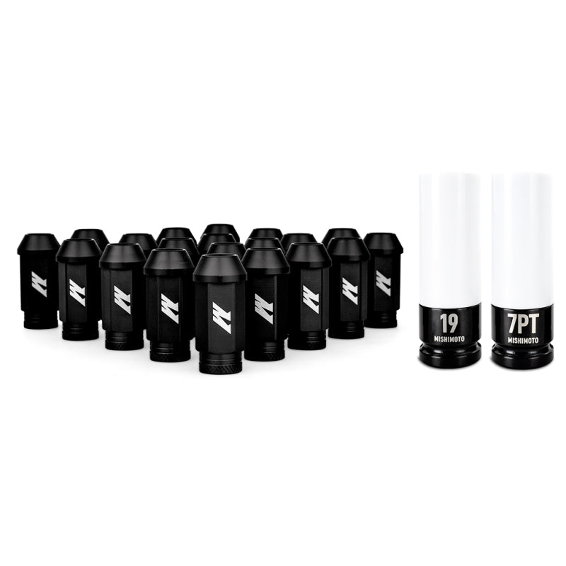 Mishimoto Aluminum Lug Nuts 1/2 X 20 Black - 23pc Set