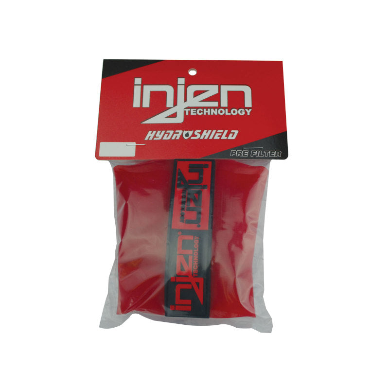 Injen Red Water Repellant Pre-Filter for X-1021 - 6in Base / 6-7/8in Tall / 5-1/2in Top