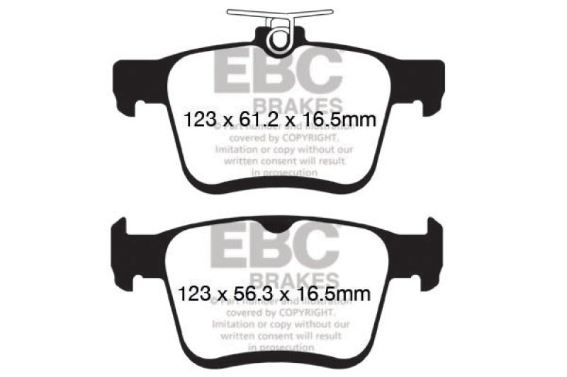 EBC Ultimax2 Rear Brake Pads for 2014+ Audi A3 1.8 Turbo with Electronic Parking Brake - OneFastShop