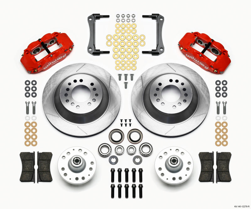 Wilwood Narrow Superlite 6R Front Hub & 1PC RTR Kit 12.88in Red for 70-78 Camaro - OneFastShop