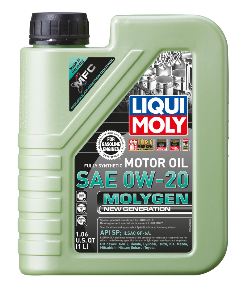 LIQUI MOLY 1L Molygen New Generation Motor Oil SAE 0W20 for Acura ILX Integra MDX RDX TL TLX and More