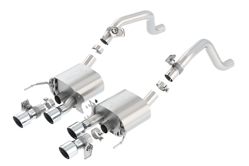 Borla ATAK-Type Dual Rd Rolled Center Rear Exit Exhaust for Chevy Corvette C7 6.2L RWD w/AFM &NPP