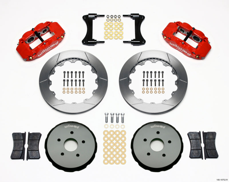 Wilwood Narrow Superlite 6R Front Hat Kit 12.88in Red 2008 Toyota Matrix - OneFastShop