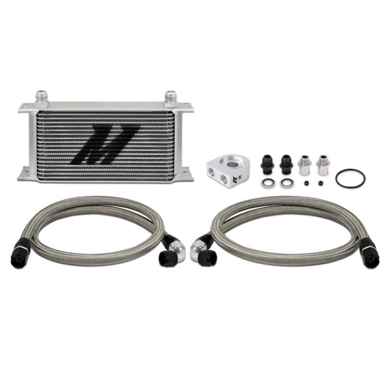 Mishimoto Universal 19 Row Oil Cooler Kit with Braided Lines - Ford Mustang GT/GT Premium/Bullitt/Mach 1 (2018-2021, 2019-2020, 2021) - OneFastShop