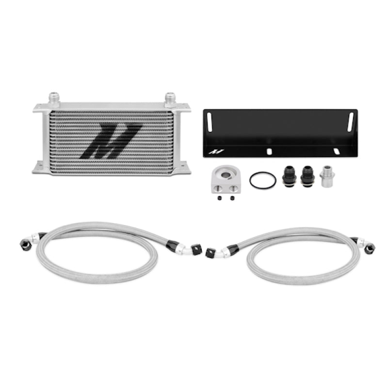 Mishimoto Oil Cooler Kit Silver - Ford Mustang Fox Body 5.0L 1979-1993