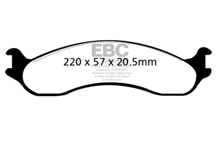 EBC Yellowstuff Front Brake Pads for 98-03 Dodge B250 B2500 Cargo 2500 Van 3/4 Ton - OneFastShop