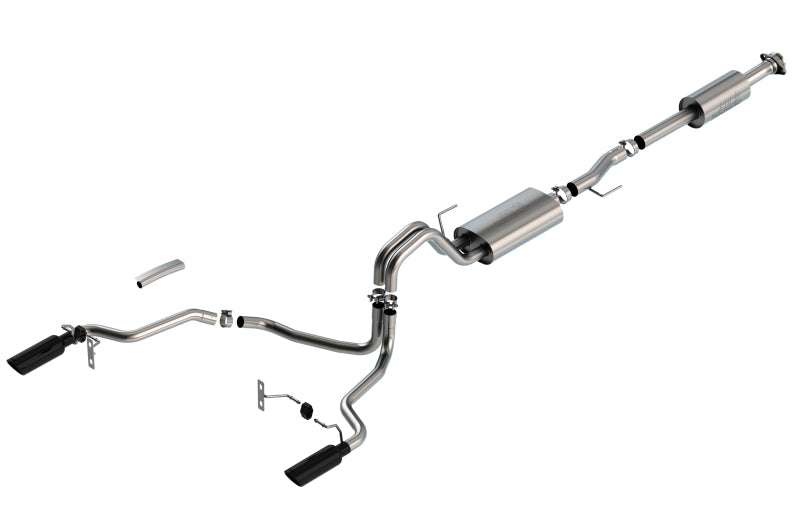Borla Exhaust System 4" Tips for F-150 2021 2.7L/3.5L Black Chrome - Touring - OneFastShop