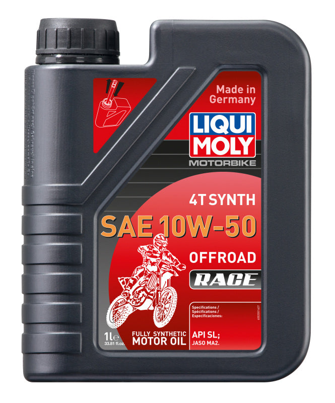 LIQUI MOLY 1L Synthetic 4T SAE 10W50 Motorbike Oil - Offroad Race Compatibility