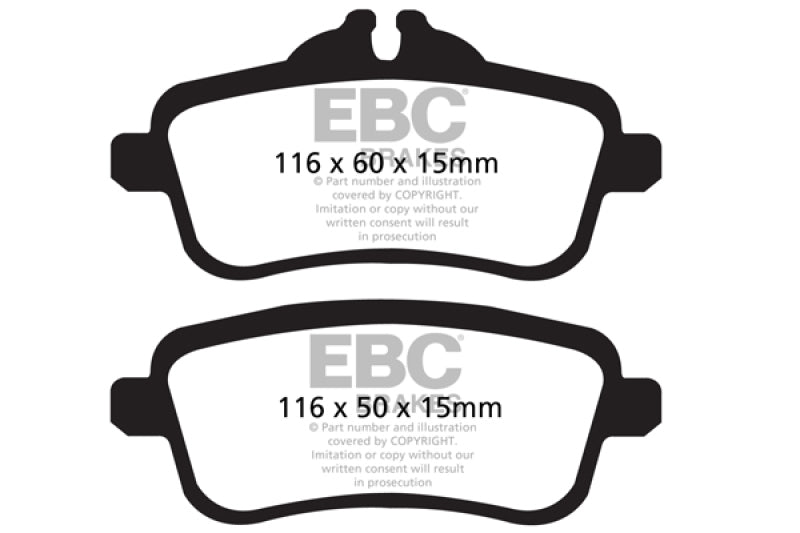 EBC Redstuff Rear Brake Pads - Mercedes-Benz ML350, SLC43 AMG, CLA45 AMG 2012-2020
