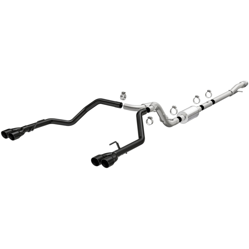 MagnaFlow Street Series Quad Split Rear Exhaust with Black Tips for 2019 Chevy Silverado 1500 V8 5.3L - OneFastShop
