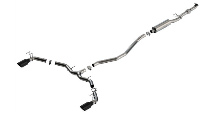 Borla S-Type Cat-Back Exhaust for 2023 Integra and 2022–2023 Civic Si 1.5L 4 Cyl MT FWD 4DR – 2.50 in. Black Chrome - OneFastShop