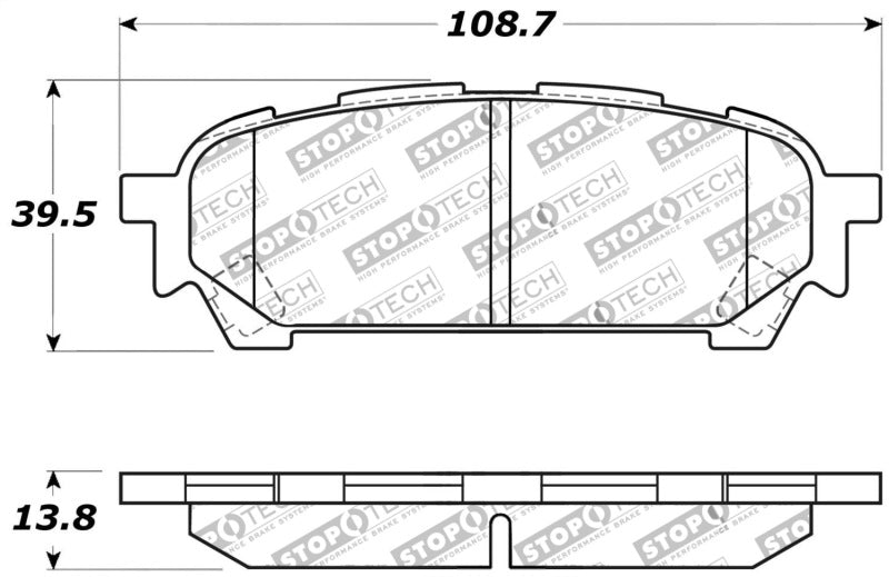 StopTech Performance 03-05 WRX Rear Brake Pads for Subaru WRX 2003-2005 - OneFastShop