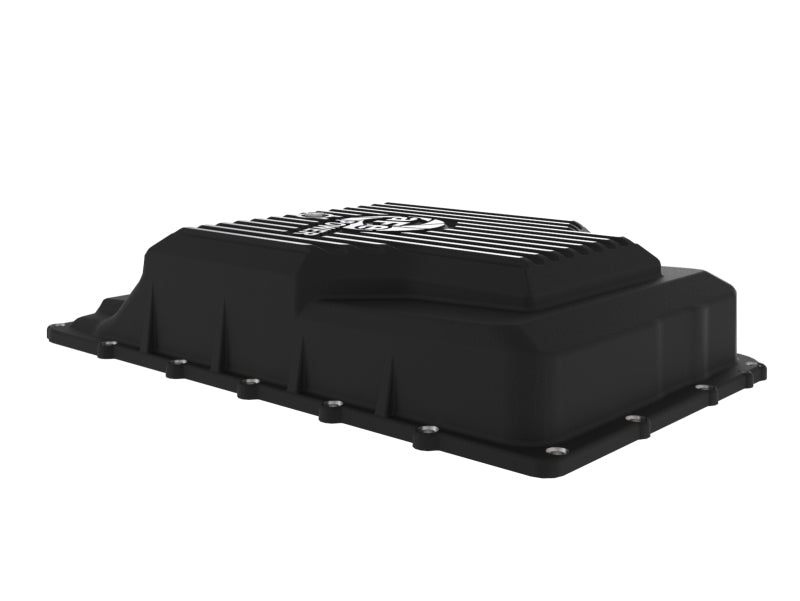 aFe Pro Series Rear Transmission Pan Black for 2017-2024 Ford F-150 10R60/10R80 with Machined Fins and Increased Fluid Capacity