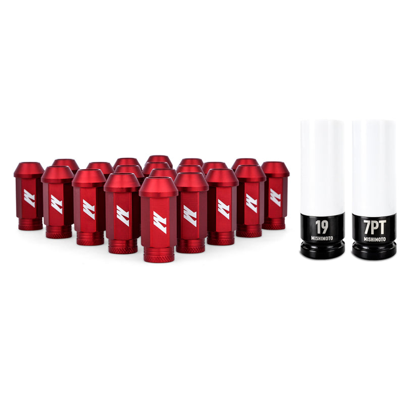 Mishimoto Aluminum Lug Nuts Set Red - M12x1.5 20pc - OneFastShop