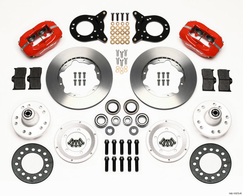 Wilwood Forged Dynalite Front Kit 11.00in Red for 1970-1973 Mustang Disc & Drum Spindle - OneFastShop