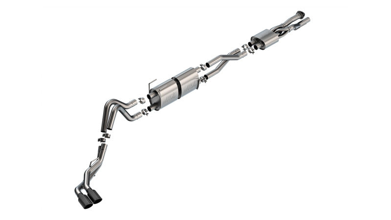 Borla S-Type Cat-Back Exhaust - Ford F-250/F-350 7.3L 2020-2026 - Black Chrome Tips