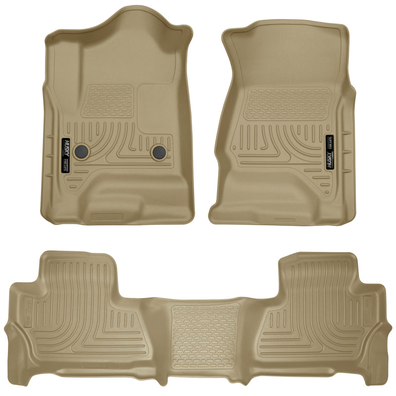 Husky Liners WeatherBeater Front & 2nd Seat Floor Liners - Chevrolet Suburban / GMC Yukon XL (2015-2020) - Tan