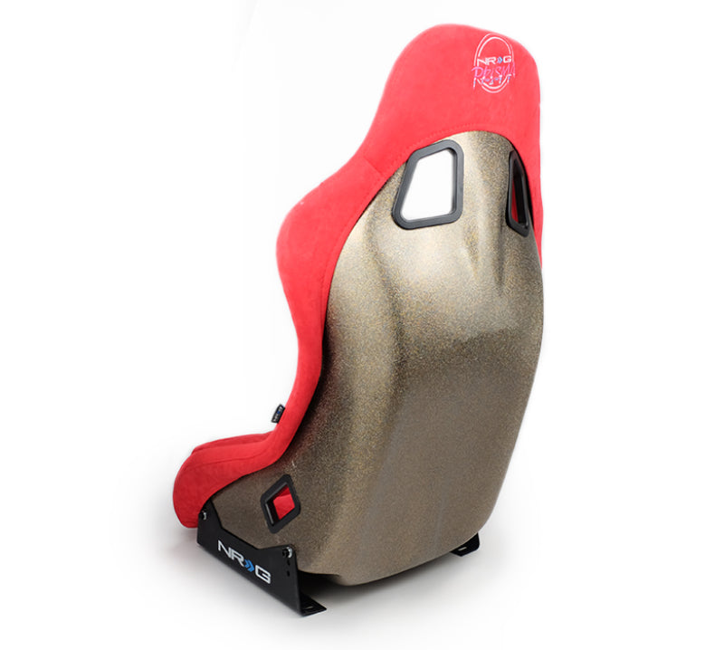 Nrg Frp Bucket Seat Ultra Edition Medium Red Alcantara Pearlized Back - OneFastShop
