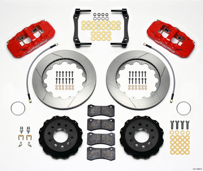 Wilwood AERO4 Rear Kit 14.25in Red for 2014-Up Corvette C7 - OneFastShop