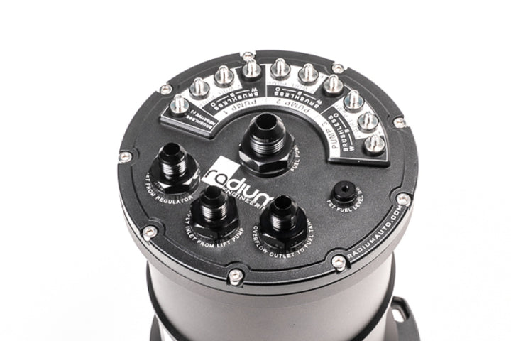 Radium Multi-Pump Fuel Surge Tank with 2 Liter Capacity Fits Walbro F90000267/274/285 Pumps Not Included