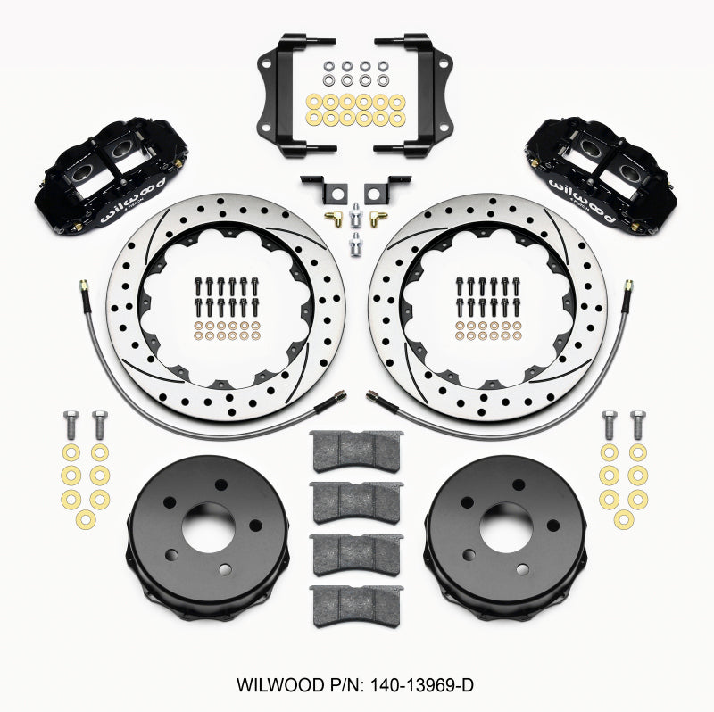 Wilwood Narrow Superlite 4R Rear Kit 12.88in Drilled 2007-2015 Jeep JK - OneFastShop