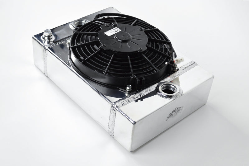 CSF Universal Drag Race Tuck Radiator with 9in Spal Fan 10.5in H x 10in L x 3.6in W for Optimal Cooling Performance