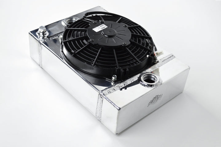 CSF Universal Drag Race Tuck Radiator with 9in Spal Fan 10.5in H x 10in L x 3.6in W for Optimal Cooling Performance - OneFastShop