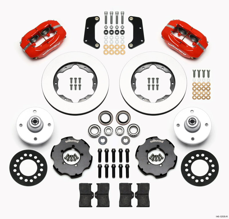 Wilwood Forged Dynalite Front Kit 10.75in Red 1964-65 Mustang 6 Cylinder 4-Lug - OneFastShop