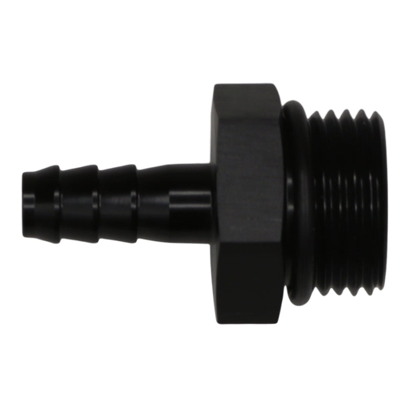 DeatschWerks 10AN ORB Male to 5/16 in. Male Triple Barb Fitting – (Incl O-Ring) Anodized Matte Black