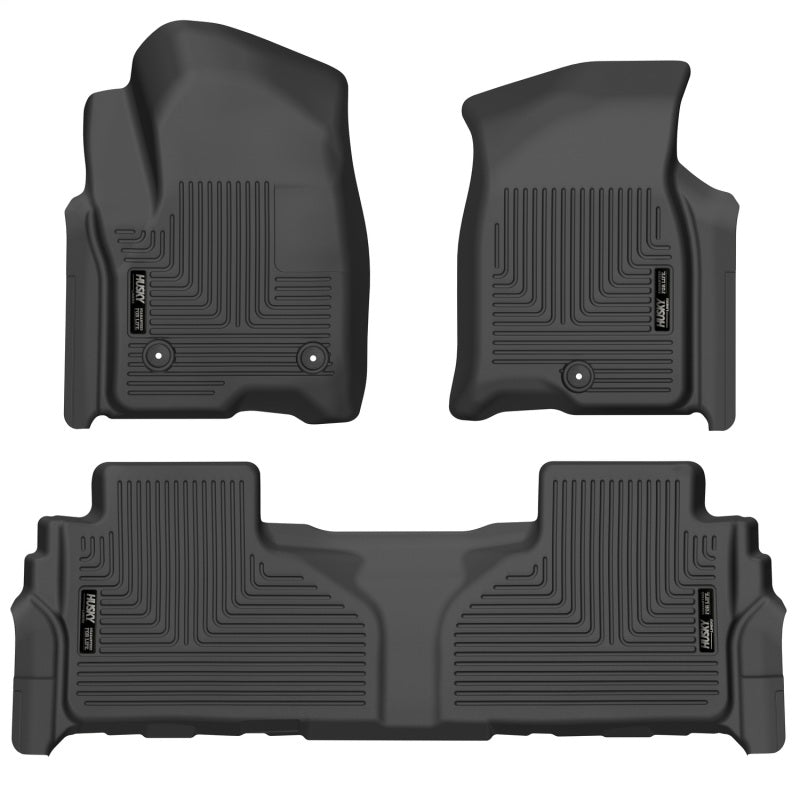 Husky Liners Weatherbeater Front & 2nd Seat Floor Liners - Black for 21-23 Suburban/Tahoe/Yukon/Yukon XL - OneFastShop