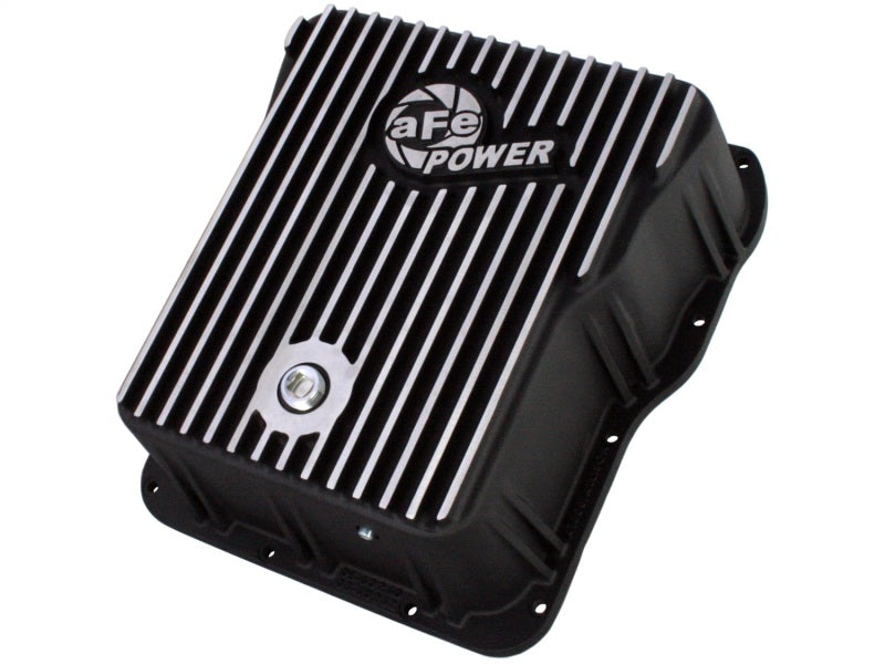 aFe Power Deep Transmission Pan GM Diesel Trucks 01-12 V8-6.6L - Aluminum Pan